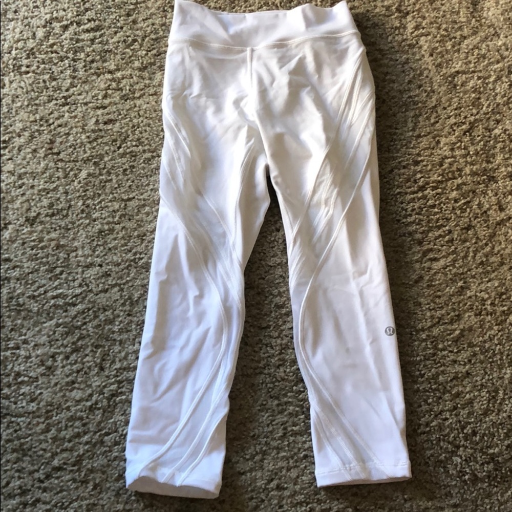 White mesh Lululemon leggings